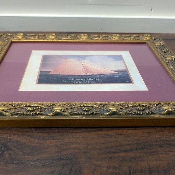 The Cutter Yacht Maria 1857 Framed Picture By MRW - early 1990s - Picture 2 of 8